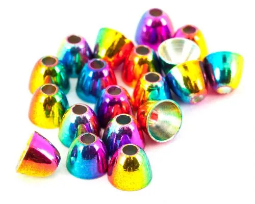 Anodised Rainbow Brass Cones