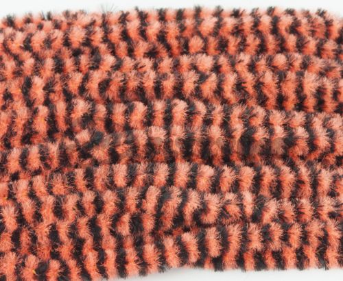 5 YARDS VARIEGATED/SPECKLED BLACK and ORANGE CHENILLE FOR FLY AND JIG TYING 