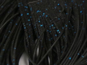 Hareline CrazyLegs – 12) Black/Blue Flake - Funky Fly Tying