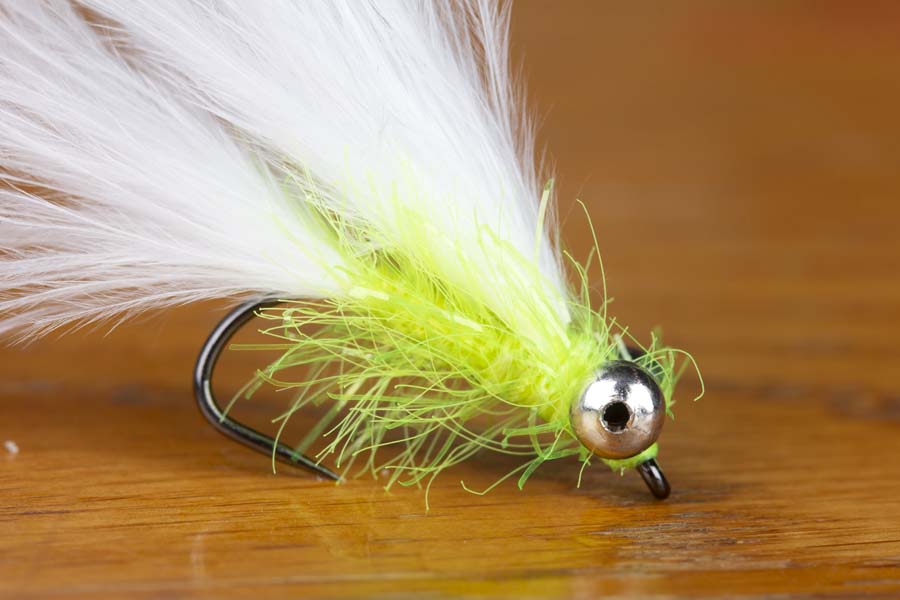 White And Yellow Cats Whisker Mini Chaineyed Snakes Flyfishing Flies 
